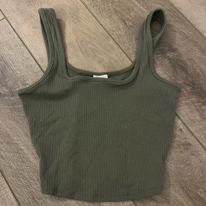 Green Cropped Tank Top